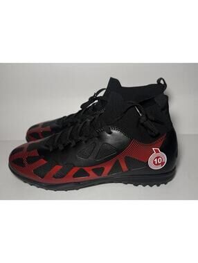 Unbranded Soccer Cleats Crushed Studs Training Black/ Red